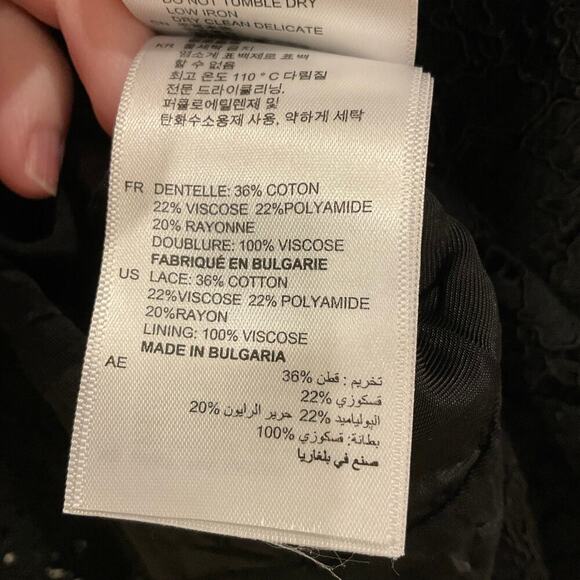 Sandro Paris Romie Dress Black Lace open Back High Neck - Picture 9 of 10